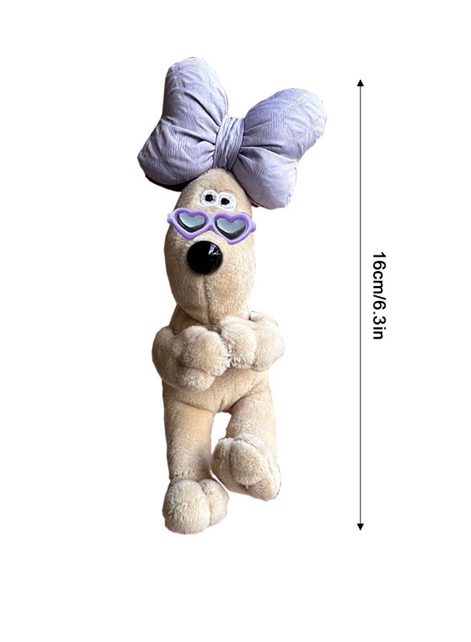 لعبة جرو لطيف محشو، دمية جرو، زخرفة قطب سيارة، زخرفة سيارة (قوس أرجواني وزجاج) - Image 3