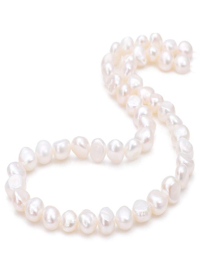BEADIA Natural Pearl Beads Side Hole 7-8mm White Freshwater Cultured Loose Gemstone Beads for DIY Jewelry Making 13.8''/Strand - Image 1