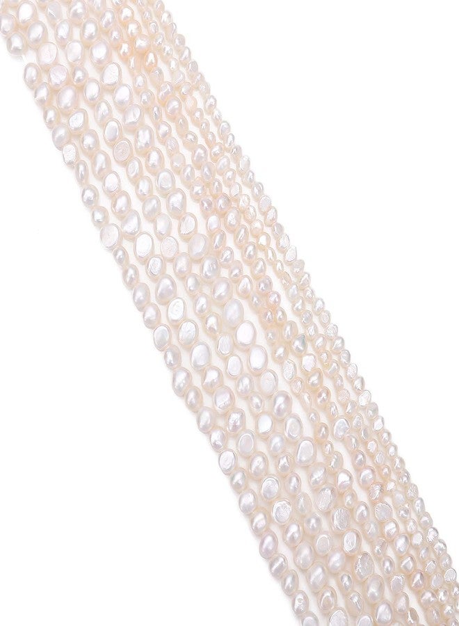 BEADIA Natural Pearl Beads Side Hole 7-8mm White Freshwater Cultured Loose Gemstone Beads for DIY Jewelry Making 13.8''/Strand - Image 4