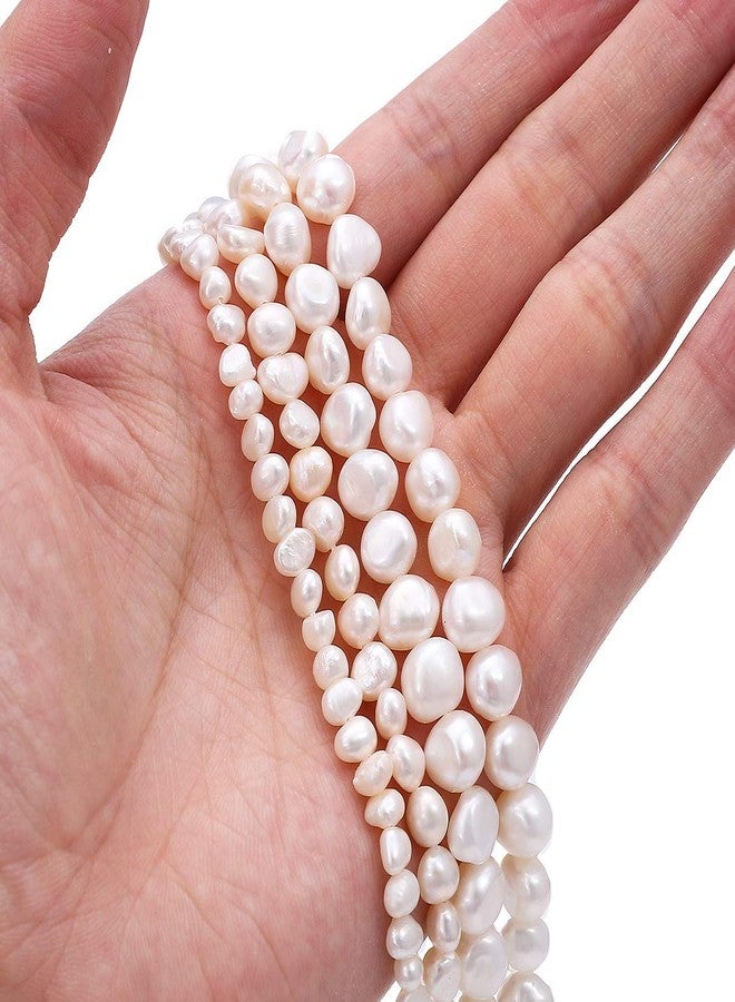 BEADIA Natural Pearl Beads Side Hole 7-8mm White Freshwater Cultured Loose Gemstone Beads for DIY Jewelry Making 13.8''/Strand - Image 3