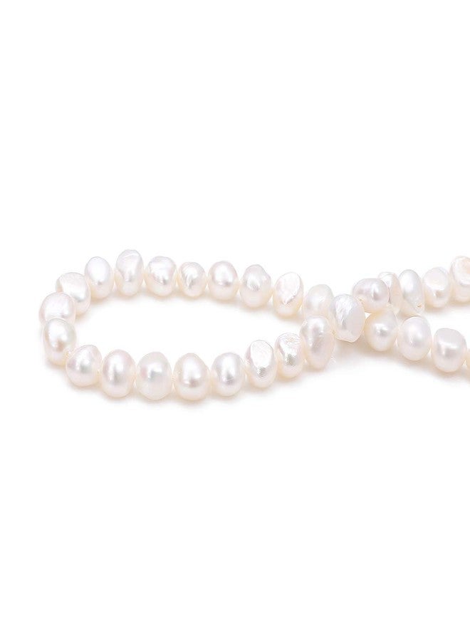 BEADIA Natural Pearl Beads Side Hole 7-8mm White Freshwater Cultured Loose Gemstone Beads for DIY Jewelry Making 13.8''/Strand - Image 5