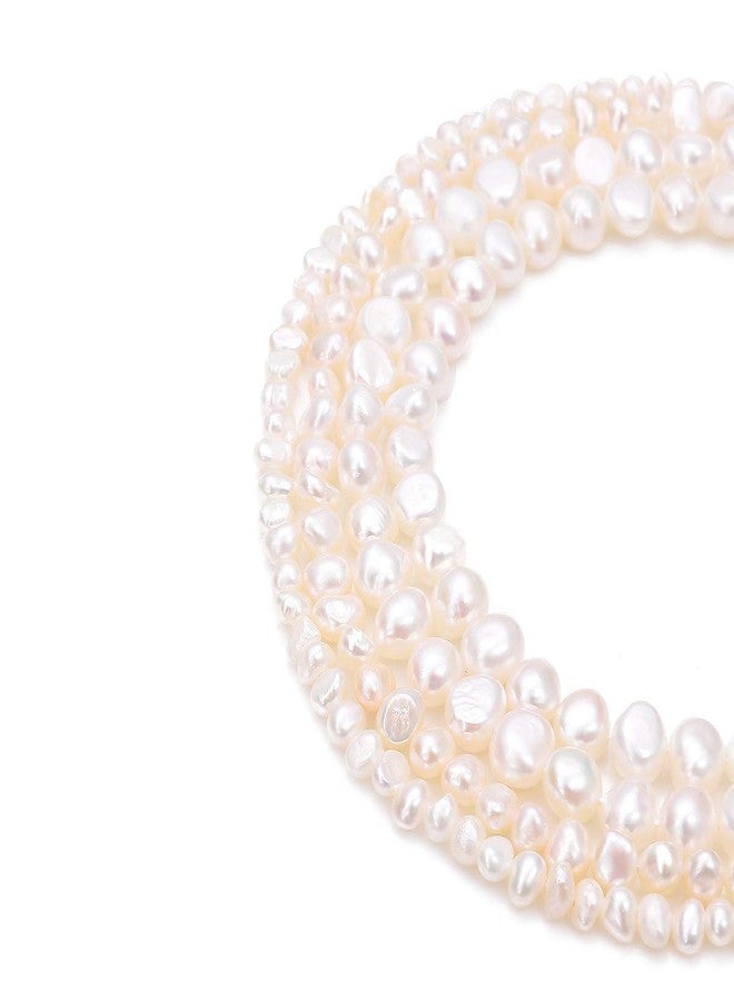 BEADIA Natural Pearl Beads Side Hole 7-8mm White Freshwater Cultured Loose Gemstone Beads for DIY Jewelry Making 13.8''/Strand - Image 2