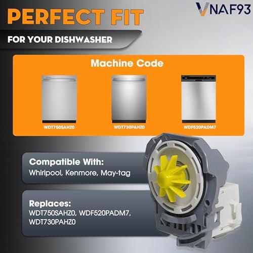 VNAF93 W10348269 WPW10348269 Drain Pump for whirlpool dishwasher drain pump, Fit for Kenmore Whirlpool may-tag Dishwasher WDT750SAHZ0, WDF520PADM7, WDT730PAHZ0 replaces W10084573, W10158351, W10348269 - Image 3