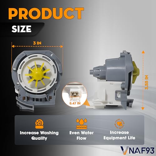 VNAF93 W10348269 WPW10348269 Drain Pump for whirlpool dishwasher drain pump, Fit for Kenmore Whirlpool may-tag Dishwasher WDT750SAHZ0, WDF520PADM7, WDT730PAHZ0 replaces W10084573, W10158351, W10348269 - Image 4