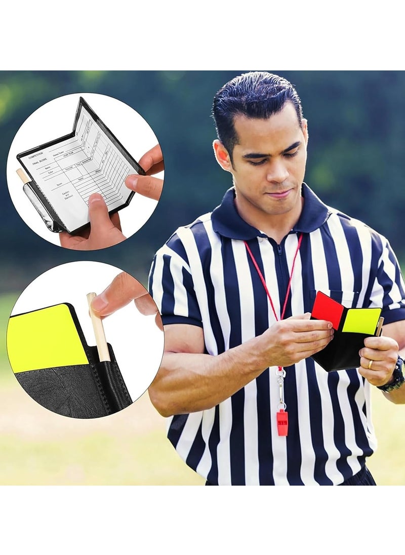 Generic - Two Sets Of Soccer Referee Card Yellow and Red Card Metal Soccer Referee Whistle Football Referee Equipment, for Football Soccer Volleyball Sports Game - Image 1