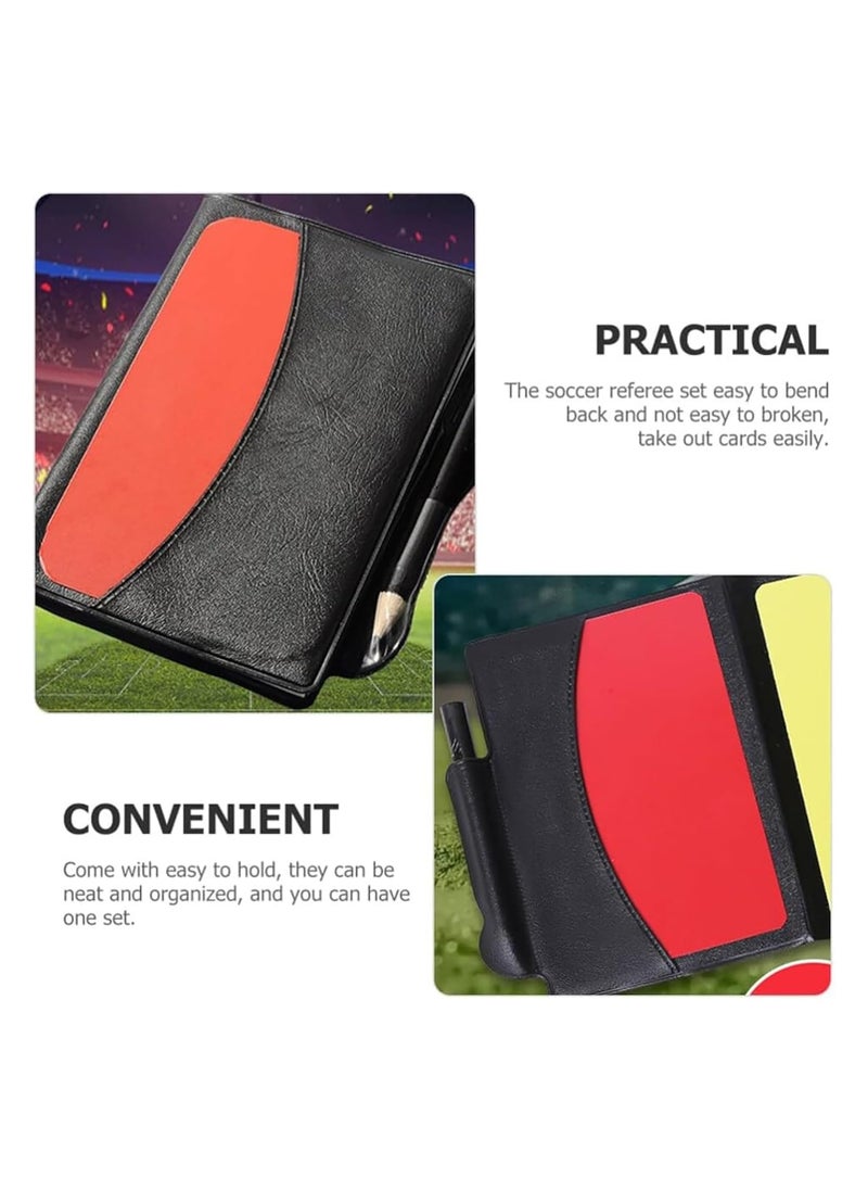 Generic - Two Sets Of Soccer Referee Card Yellow and Red Card Metal Soccer Referee Whistle Football Referee Equipment, for Football Soccer Volleyball Sports Game - Image 1
