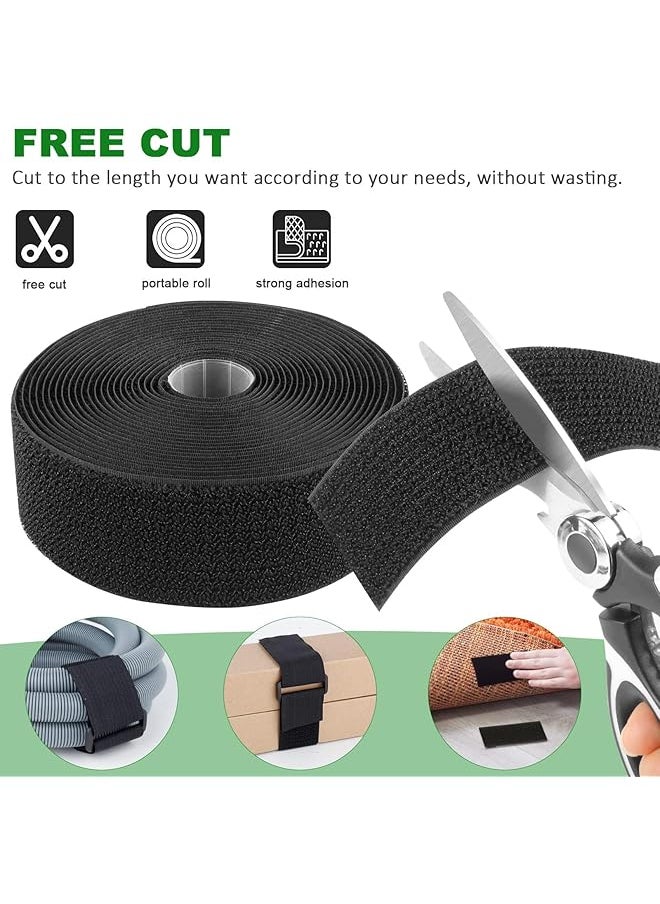 erorex - Adjustable Cable Straps Velcro Cable Ties 2 Inch *16.4Ft Hook And Loop Straps With 20 Buckles Free Cut Self Securing Strap Reusable Nylon Securing Cord Ties For Cable Organiser Storage - Image 1