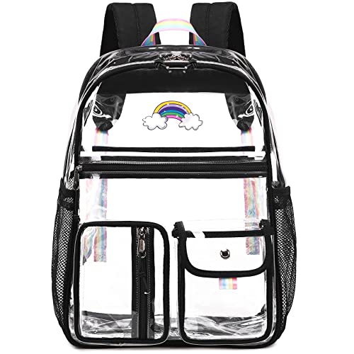 Lanola Clear Backpack for Girls Backpacks Elementary Bookbags Middle School bags Women Casual DaypackLight Blue - Image 1