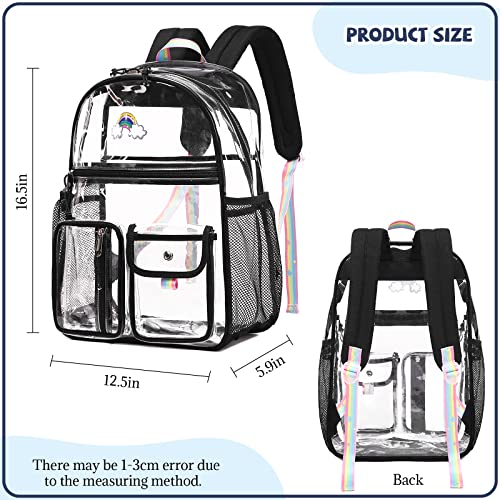 Lanola Clear Backpack for Girls Backpacks Elementary Bookbags Middle School bags Women Casual DaypackLight Blue - Image 3