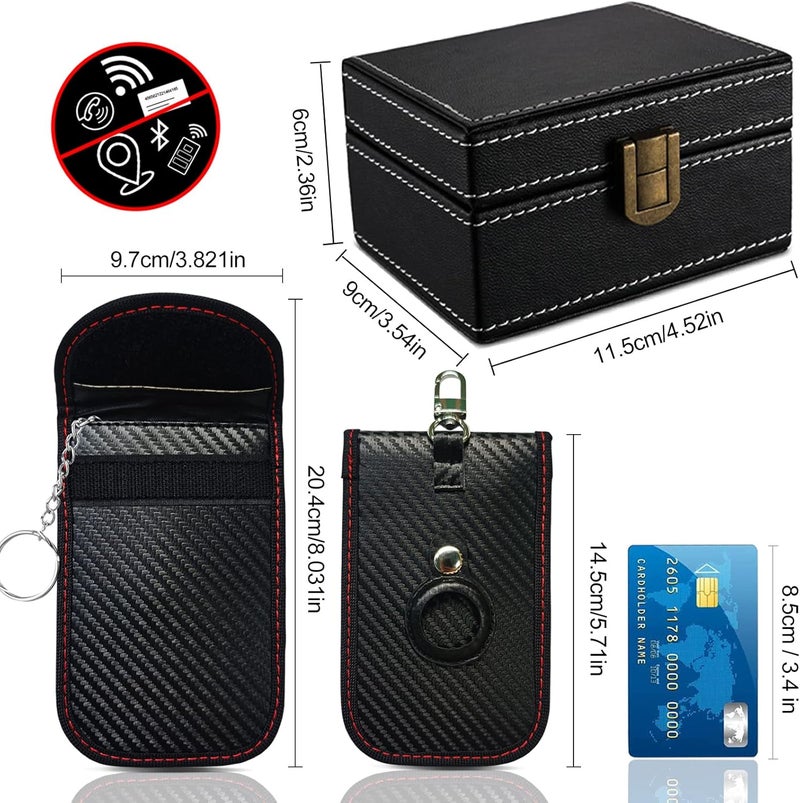 FOVNOT Faraday Box for Car Keys, Faraday Pouch for Car Keys Car Key Signal Blocking Box Anti Theft Car Key Box Key Fob Protector RFID Signal Blocking Pouch with Airtag Cover Anti-Theft Signal Blocker - Image 2