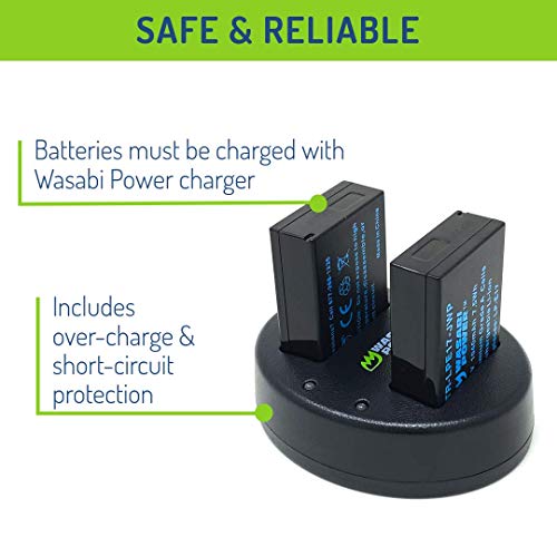 Wasabi Power بطارية وسباي باور LP-E17 (عبوة 2) وشاحن USB مزدوج لكاميرات كانون LP-E17 وCanon EOS R10، EOS RP، EOS M6 Mark II، M6، M5، M3، EOS Rebel T8i، T7i، T6i، T6s، EOS Rebel SL3، SL2، EOS 77D - Image 4