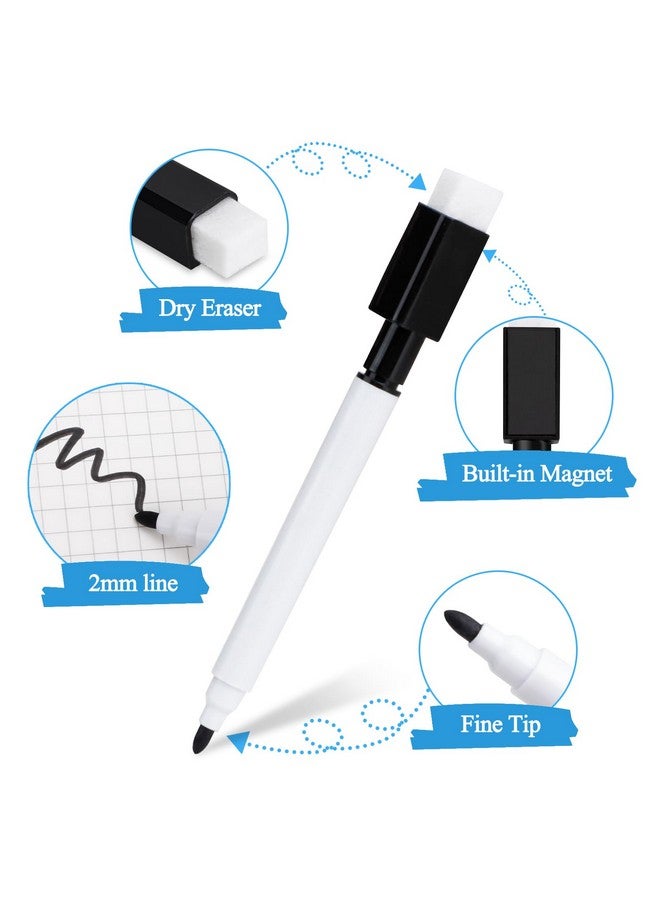 RETON 50 Pcs Rewritable Magnetic Dry Wipe White Board Markers Pens With Eraser Cap, 4.5 In Mini Dry Erase Marker With Fine Tip For Classroom, Office, Hospital, Home And Factory (50 Pcs, Black) - Image 3