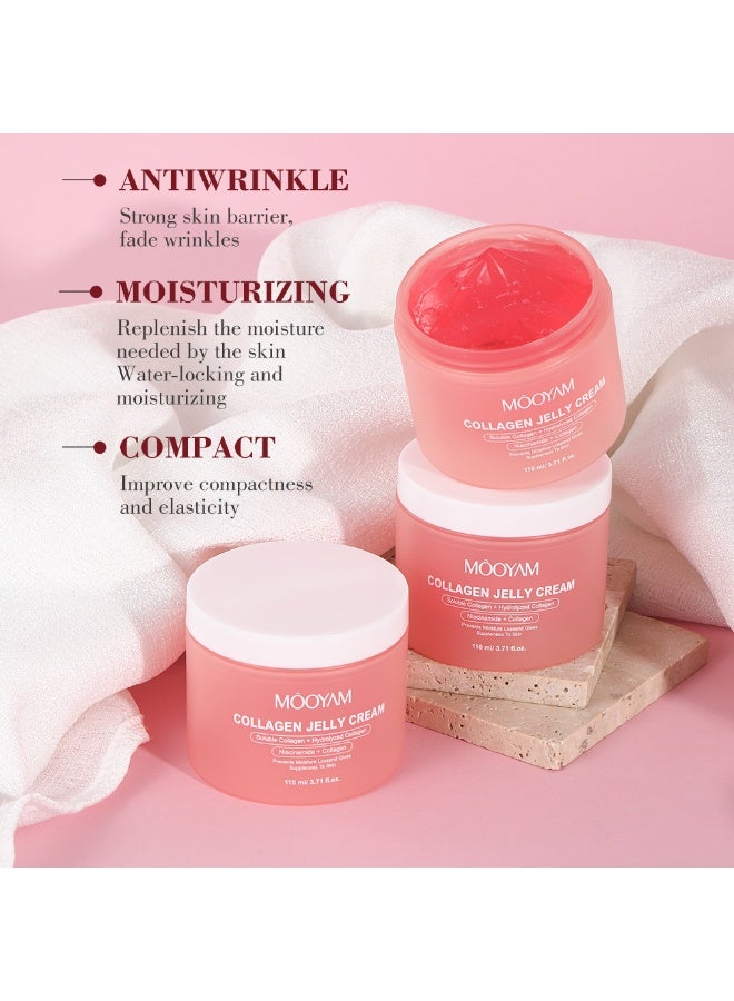 MOOYAM Collagen Jelly Cream with Soluble Collagen Hydrolyzed Collagen and Niacinamide Collagen Face Moisturizer Boosts Skin's Barrier Hydration - Image 5