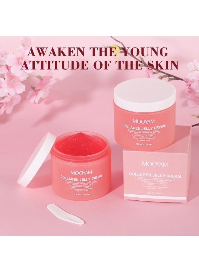 MOOYAM Collagen Jelly Cream with Soluble Collagen Hydrolyzed Collagen and Niacinamide Collagen Face Moisturizer Boosts Skin's Barrier Hydration - Image 3
