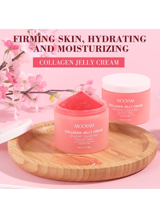 MOOYAM Collagen Jelly Cream with Soluble Collagen Hydrolyzed Collagen and Niacinamide Collagen Face Moisturizer Boosts Skin's Barrier Hydration - Image 4