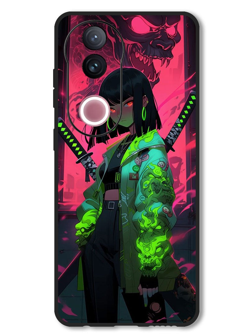 Theodor Case Compatible with Vivo V50 Protection Shockproof Bumper Cover Japanese Girl - Image 1