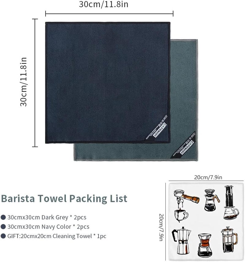 CAFEMASY Barista Micro Cleaning Towels Pack - 4pcs Soft Absorbent Non-Abrasive Micro Cleaning Cloth for Barista to Clean Steam Wand Coffee or Espresso Machine - Image 2