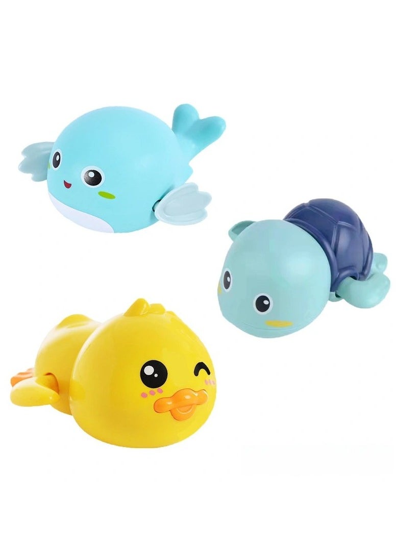 Generic - 3-piece cute baby bath toy set, winding bathtub, swimming pool toys, animals suitable for young children, babies, boys and girls - Image 1