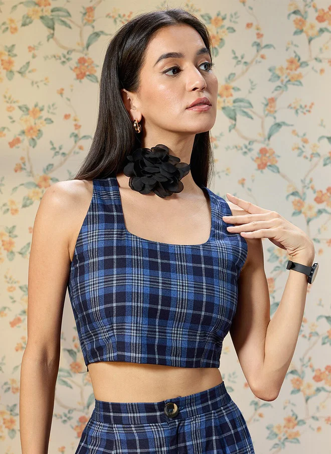 Virgio Women Pure Cotton Fitted Back Tieup Crop Top