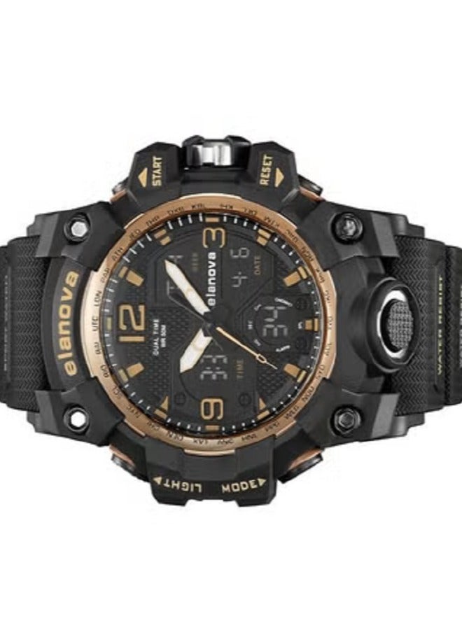 إيلانوفا ساعة يد أنيقة بعقارب وشاشة رقمية، مقاومة للماء، بسوا مقاوم للتلف، مثالية للجنسين طراز EL907 - Image 3