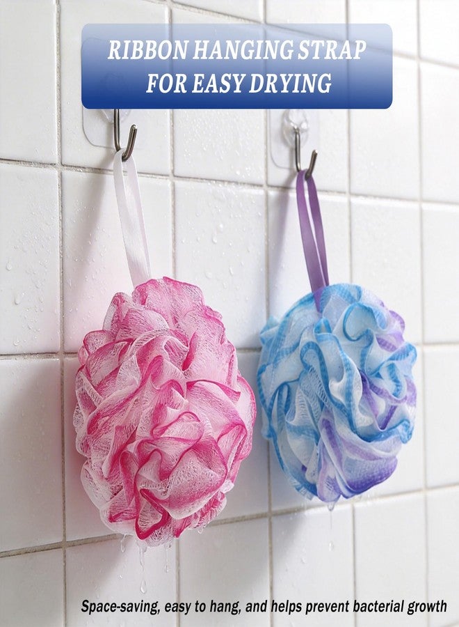 LJYBoBin Bath Sponges Loofah,Body Shower Scrubber Mesh Pouf Loofah Sponge for Women and Men,Bath Sponges for Shower Exfoliating Cleaning(Pack of 4,75G,Colorful - Image 3