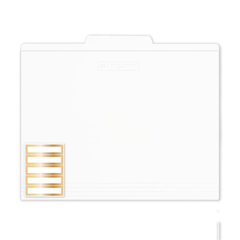 russell+hazel White File Folders, Includes Gold Foil Border Labels, Center Position Tabbed File Folders, 11.75â€ x 9.75â€, Letter Size, 12-Count (18911) - Image 1
