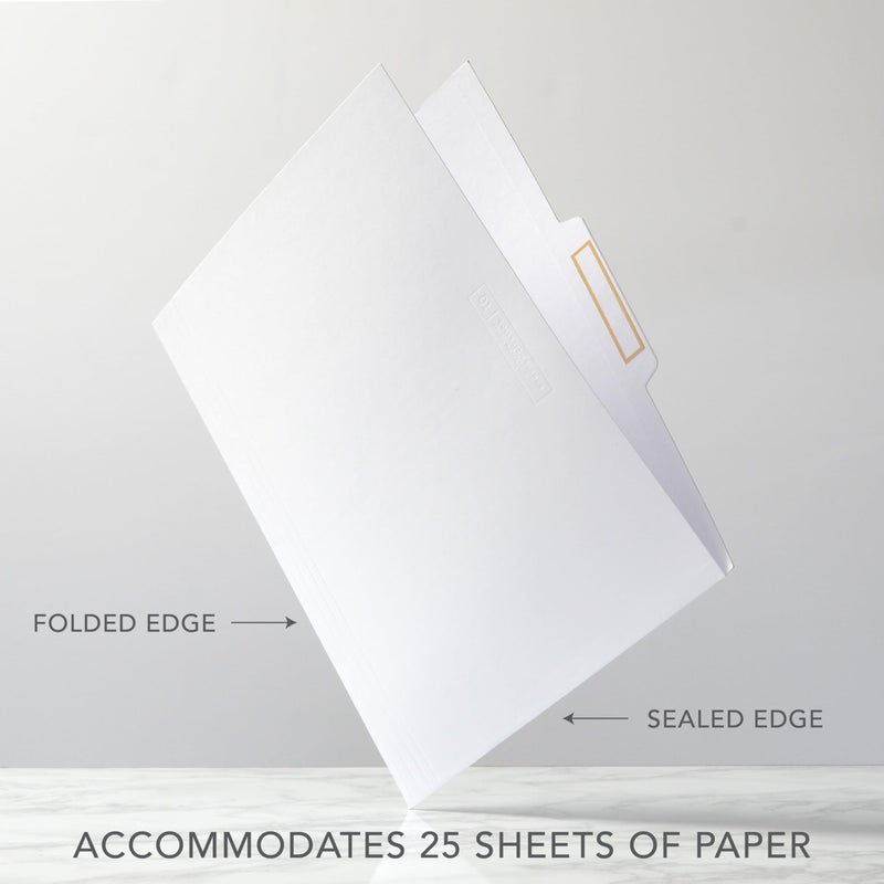 russell+hazel White File Folders, Includes Gold Foil Border Labels, Center Position Tabbed File Folders, 11.75â€ x 9.75â€, Letter Size, 12-Count (18911) - Image 5