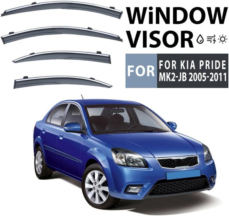 Premium Wind Deflector for Kia Pride MK2-JB 2005-2011 Window Side Visor Keep Your Car Ventilated in Rain Reduce Wind Turbulence External Accessories - Image 2
