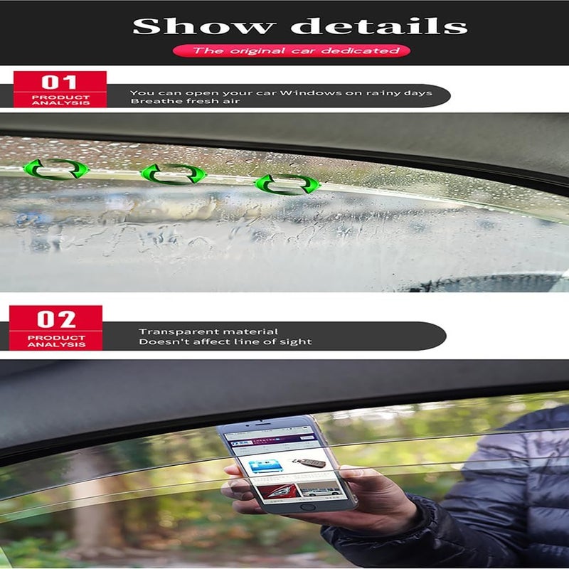 Premium Wind Deflector for Kia Pride MK2-JB 2005-2011 Window Side Visor Keep Your Car Ventilated in Rain Reduce Wind Turbulence External Accessories - Image 3