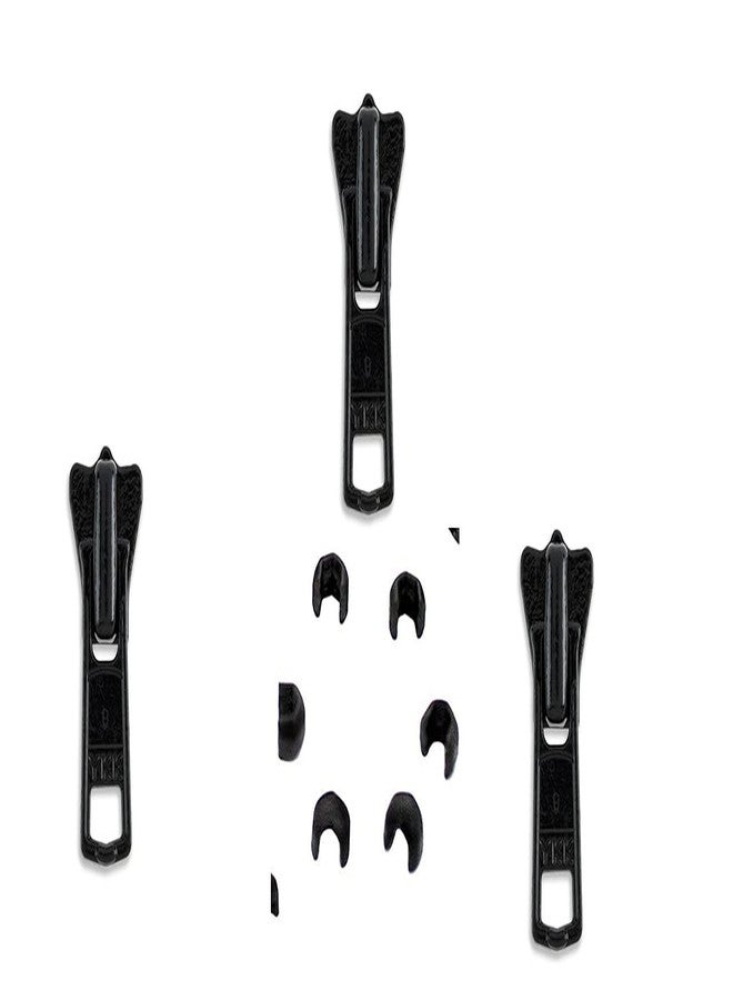 YKK Zipper Repair Solution - #3 YKK Jacket Molded Vislon Sliders with Top Stops Included - Color: Black (3 Sliders Per Pack) Made in The United States - Image 2