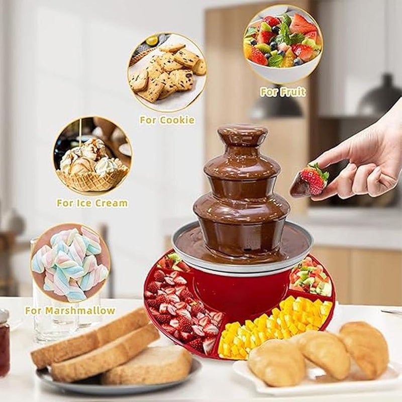 Electric Chocolate Fondue Fountain Machine 3 Tier Detachable Design - Image 5