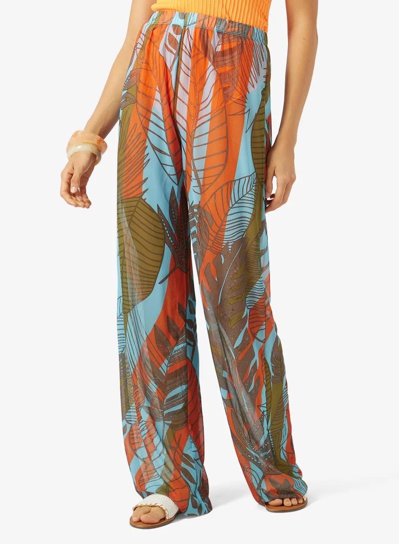Soleira Printed Sheer Beach Pant