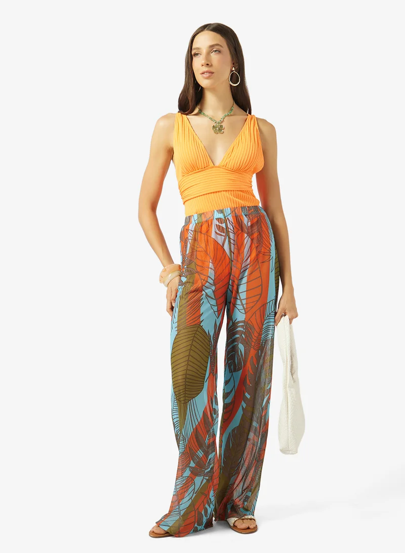 Soleira Printed Sheer Beach Pant