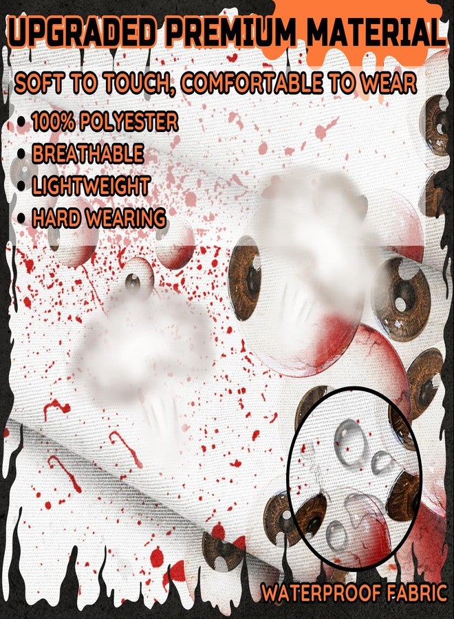 FunChaos مريلة رعب هالوين سعيدة من FunChaos للنساء والرجال، مريلة مطبخ مضحكة قابلة للتعديل، مريلة مقاومة للماء ومخيفة ودموية لحفلات الأزياء التنكرية وحفلات الشواء (عيون دموية) - Image 4