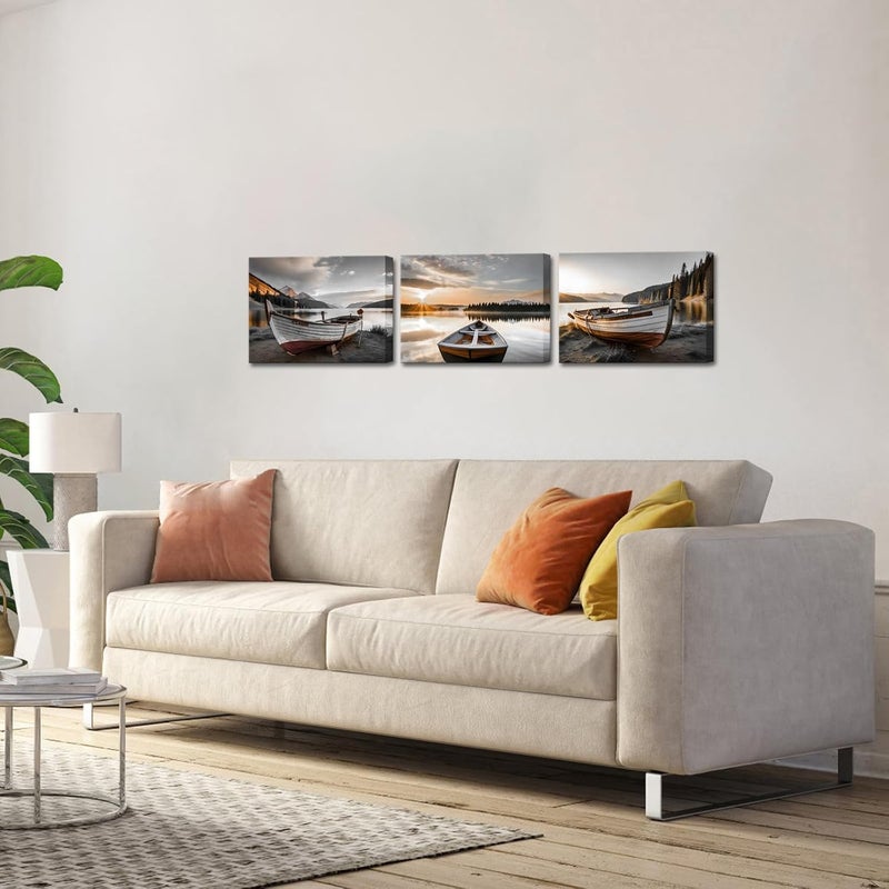 RnnJoile Boat Pictures Wall Art Canvas Set - Image 2