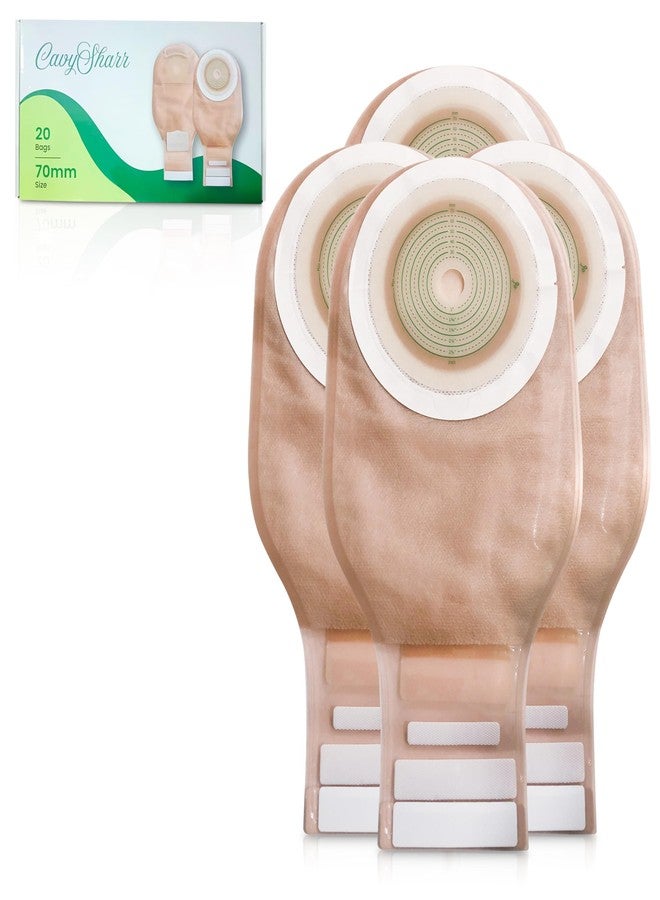 cavysharr Colostomy Bags 20 Pack, One-Piece Drainable Ostomy Pouches, 30mm-70mm Cut-to -Fit Ostomy Bags with Observation Window for Ileostomy Stoma Care., Skin - Image 1