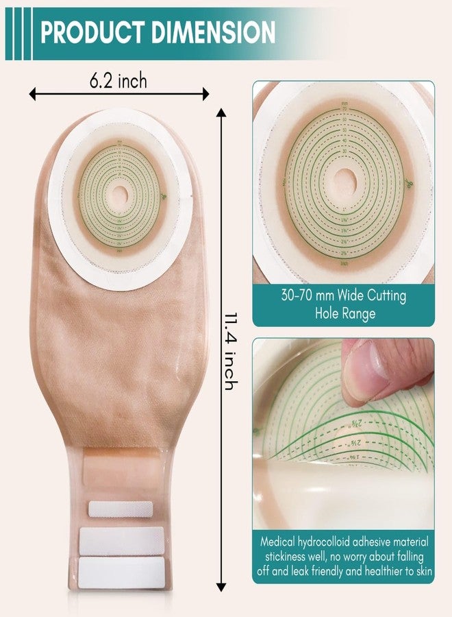 cavysharr Colostomy Bags 20 Pack, One-Piece Drainable Ostomy Pouches, 30mm-70mm Cut-to -Fit Ostomy Bags with Observation Window for Ileostomy Stoma Care., Skin - Image 3