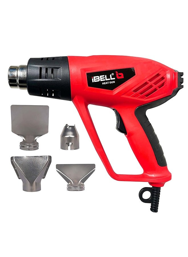 iBELL - iBELL Heat Gun HG20-82, 2000W, Dual Air Flow 250 | 550 L/min, Dual Temp 350 °C | 550 °C (Red) - Image 1