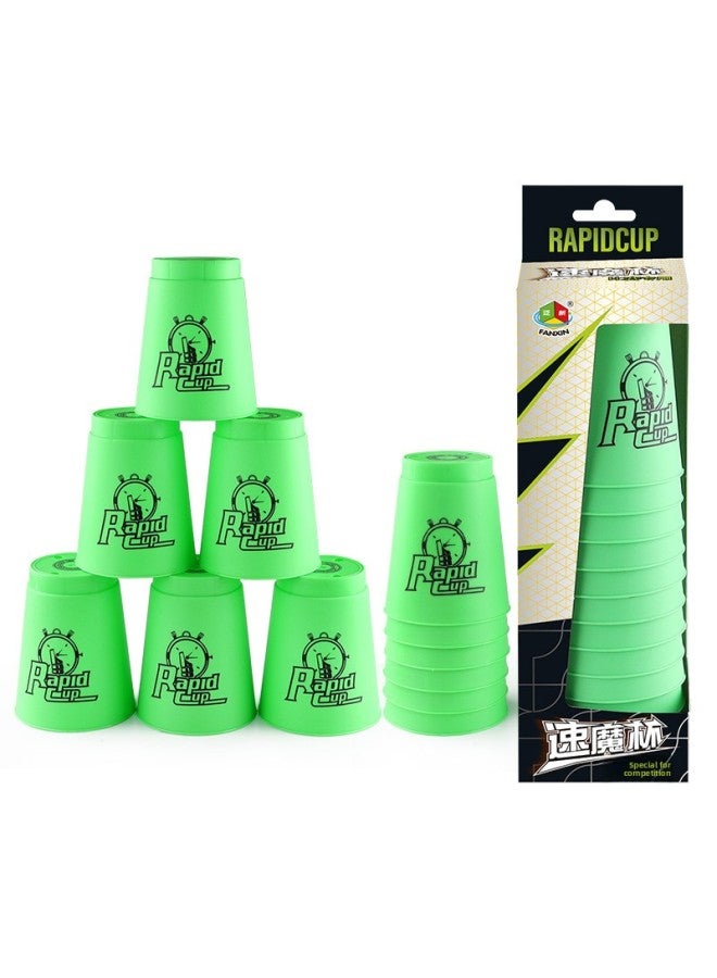 Generation Rapid Stacking Cup Competition Speed Stacking 688a Color Box Net Bag Educational Toys E-commerce-Color:Generation Cup Green + Color Box  - Image 1