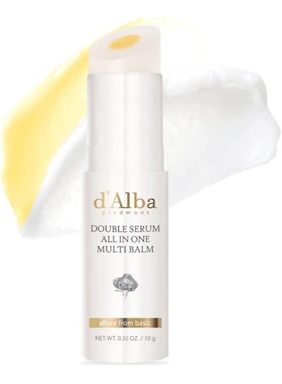 d'alba Piedmont Italian White Truffle Double Serum All-in-one Multi Balm, Vegan Skincare, 3-in-1 Treatment with White Truffles for Moisture and Wrinkle Improvement, Glowy Finish Serum Stick