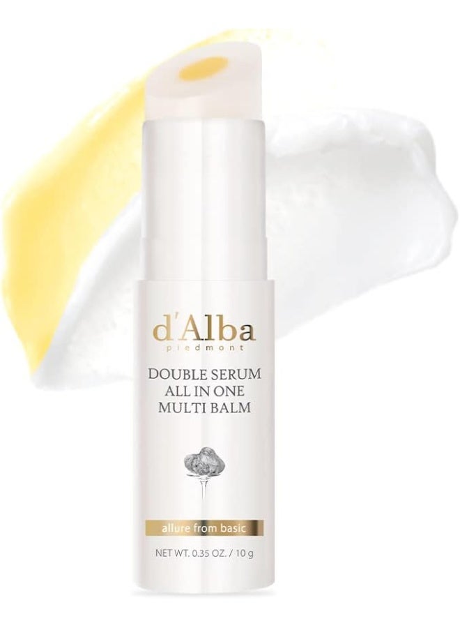 d'Alba سيروم مزدوج بالفطر الأبيض الإيطالي من بيدمونت - بلسم متعدد الاستخدامات، للعناية بالبشرة النباتية، علاج 3 في 1 مع الفطر الأبيض لتحسين الرطوبة والتجاعيد، عصا سيروم لإنهاء متألق - Image 1