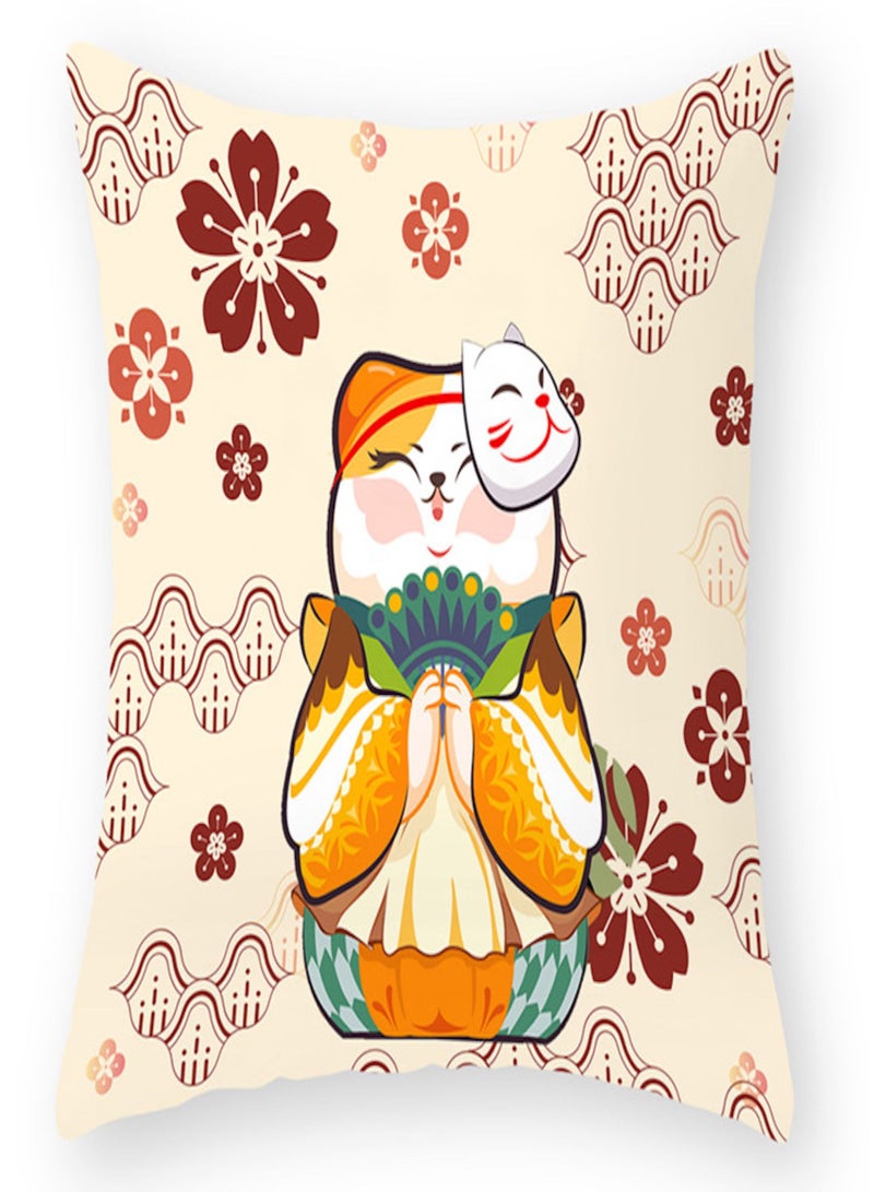 PrayingCat CushionCover with Floral background