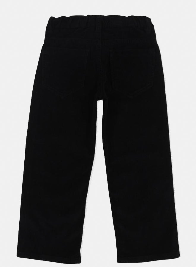 بنطلون مخمل للأولاد – أسود - Image 2