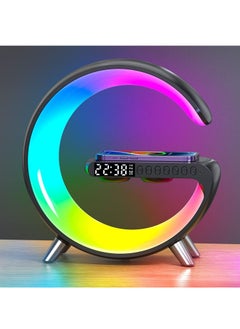 Smart Bluetooth Speaker Wireless Phone Charger LED Light, Multifunctional RGB Night Light and Charging Station, Sounder Alarm Clock for Bedroom Desk Lamp Control with App (Black) - pzsku/ZF29CDBF941E100E4BF7BZ/45/_/1690628028/bf08d3dd-a2fa-48b3-a77a-c8b5e56789cd