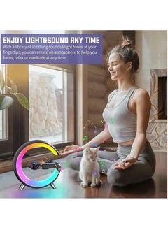 Smart Bluetooth Speaker Wireless Phone Charger LED Light, Multifunctional RGB Night Light and Charging Station, Sounder Alarm Clock for Bedroom Desk Lamp Control with App (Black) - pzsku/ZF29CDBF941E100E4BF7BZ/45/_/1690628031/0fd0df1f-8131-4688-b6ee-97be82658009