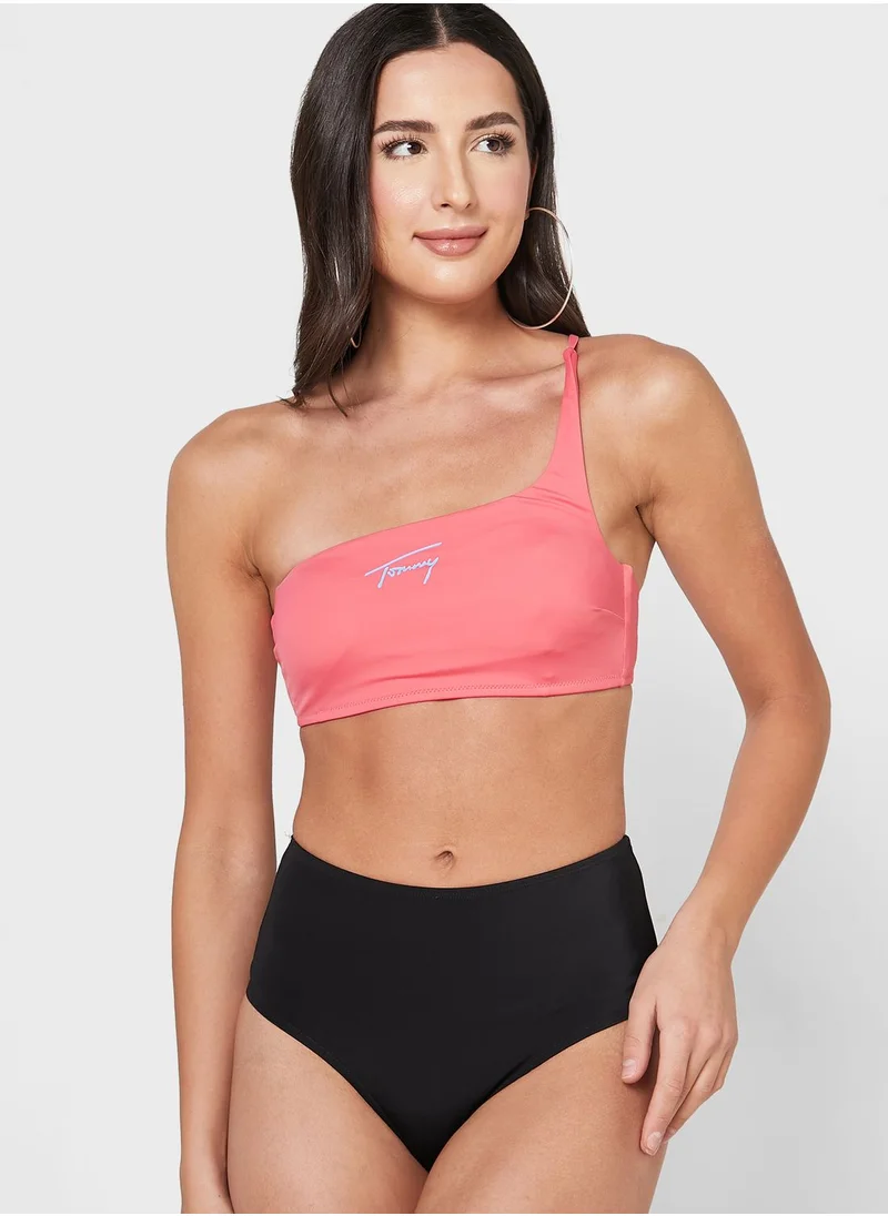 TOMMY HILFIGER One Shoulder Logo Bikini Top