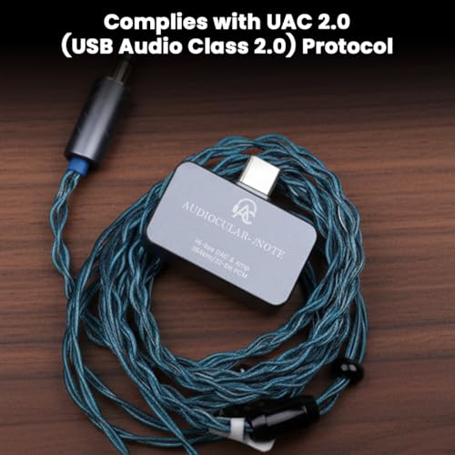 AUDIOCULAR Note Portable Hi-Res DAC & Amp, APP Support, Connector & Adapter – KT02H20 DAC, OPA97220 AMP, 32-bit/384kHz PCM, Type-C to 4.4mm & 3.5mm, UAC 2.0, App Support – USB-C Headphone Amplifier - Image 5