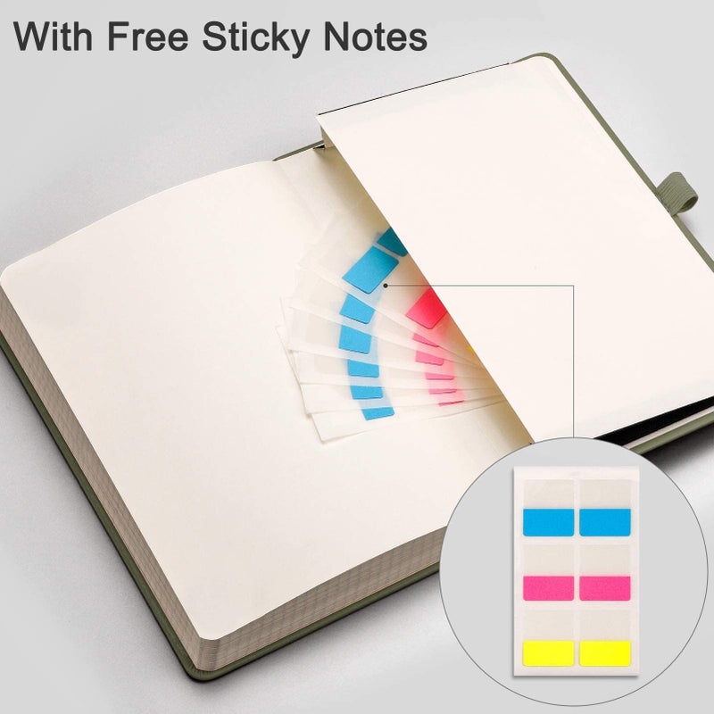 Emshoi Graph Paper Notebook - 256 Pages A5 Graph Notebook/Journal  Hard Cover  120Gsm Thick Paper  Smooth Pu Leather  Inner Pocket  5.75'' ? 8.38''- Olive Green - Image 4