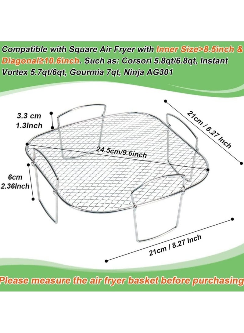 8-inch stainless steel Air Fryer Holder - Versatile dehydrator tray and dishwasher safe accessory for most air fryers and ovens - Image 5