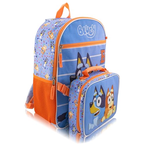 Fast Forward Bluey Backpack With Lunch Box for Kids Insulated Lunch Bag Lunch Box for Boys Girls Toddlers Backpack for School and Reusable Lunchbox with Matching Headphones and Water Bottle - Image 3